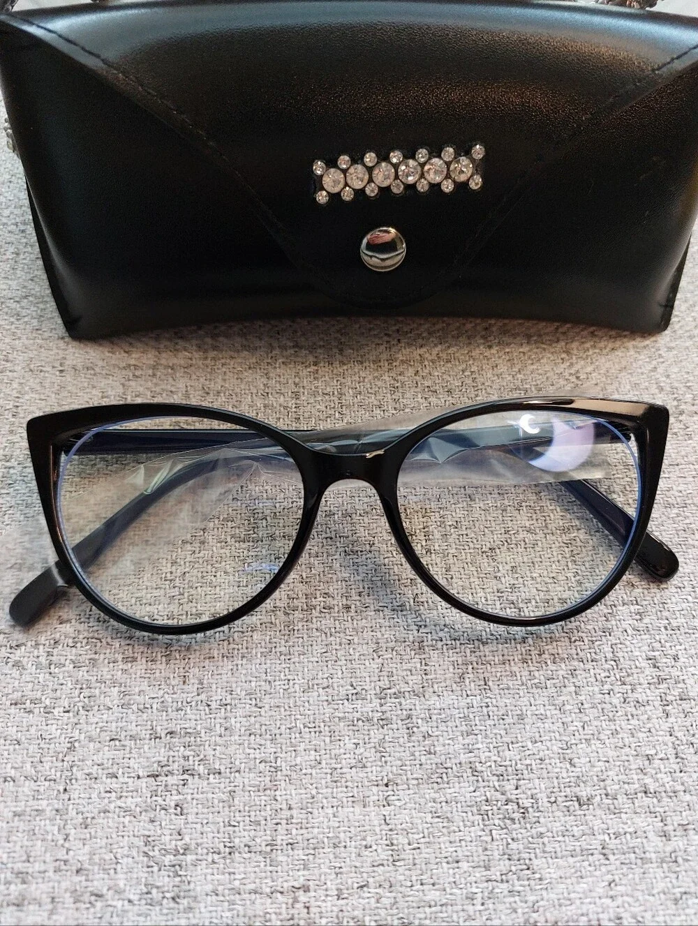 Blue Light Blocking Black Cat Eye Glasses NEW